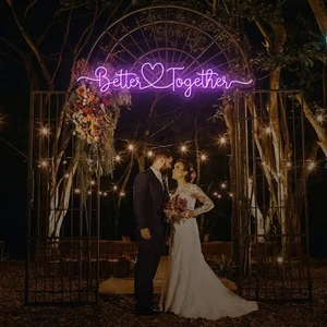 Better Together Custom Name Neon Sign Led Light Battery Powered Dimmable for Wedding Party Home Wall Decor Business