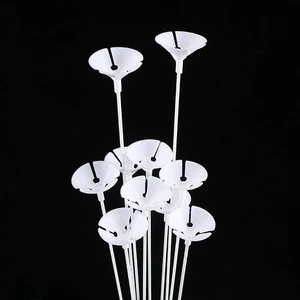 New 100 Pieces 16 Inch Gold White Plastic Bobo Balloon Holder and Cups for Christmas Party Wedding Decoration Balloon Stick