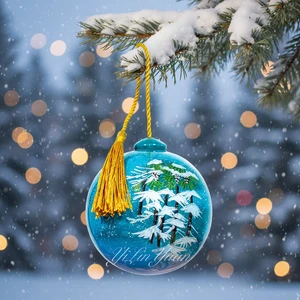 Factory Custom Christmas Decorations Hand-painted Glass Balls Eco-friendly Personalized Christmas Ornaments