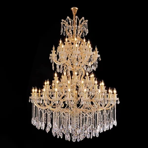 Luxury K9 Crystal Chandelier Pendant Light Decorative Ceiling Lamp for Wedding Hotel Banquet Villa Living Room