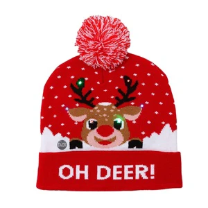 Custom Beanie Warm Velvet Black Blue Red Green Autumn Winter Santa Hats 3D Embroidery LED Unisex Adult Casual Christmas Beach