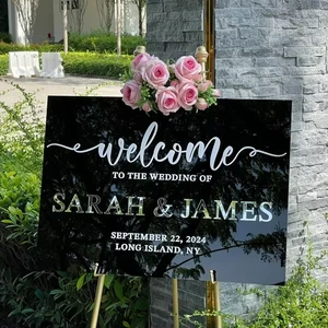 Customized Clear Rectangle Acrylic Wedding Sign High Quality Welcome Sign for Display in Office Home Store or Restaurant