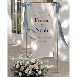 Customized Luxurious Gold Metal 'Welcome' Sign Personalized Wedding Decorations New Arrival Big Stand Luxury Wedding Welcome