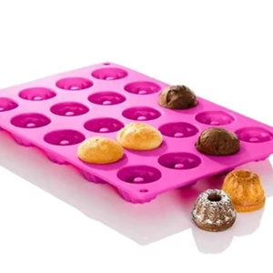UNIMOULD >20 Holes Eco-Friendly Pink Cupcake Silicone Baking Mold for Fondant Chocolate Bar & 3D Decoration