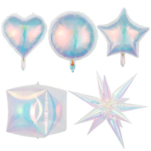 Transparent Colorful Balloon Happy Birthday Starburst Balloon Wedding Birthday Party Party Background Decoration Foil Balloons