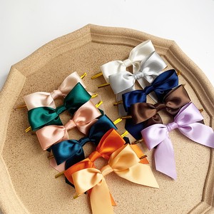 Factory Wholesale 3.5 Inch Satin Ribbon Custom 50pcs Gold Twist Bow Packaging For Christmas Solid Color Cake Gift Ribbon