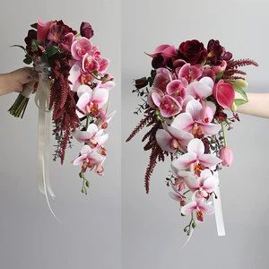 Artificial Flower Wedding Hand Bouquet Flower Waterfall Water Droplet Style Bridal Bouquet Wedding Photography Flowers