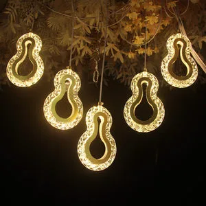 Gorgeous Stage Ceiling Chandelier Wedding Background Prop Acrylic Crystal Gourd Hanging Party Decoration Light