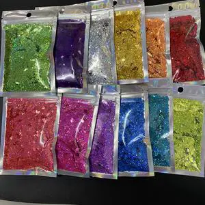 High Flash Holographic Glitter Powder Chunky Mix Cosmetic Color Glitter Bulk