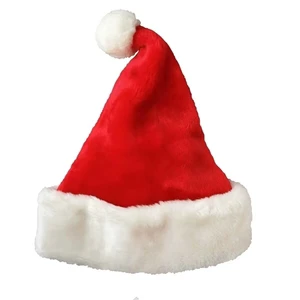 Wholesale Santa Claus Hats for Kids Adults Red Cotton Christmas Cap Lighting for Parties Outdoors Holiday Cap for Christmas Day