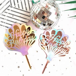 Happy Birthday Mermaid Acrylic Cake Decoration
