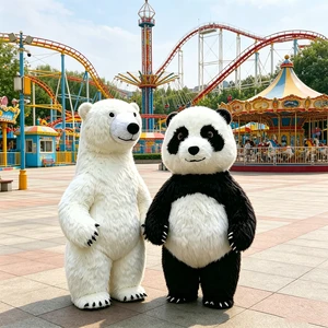 Inflatable Masha And The Bear Mascot Costume, Plush Furry Walking Cosplay Suit For Event Party Parade