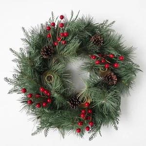 2026 New Design XINHUI Plastic 12inch Christmas Wreath