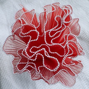 Valentine Day Hot Sale Luxury Floral Mesh Gauze Wrapping Paper with Pearl Wholesale Wedding Korean Flower Bouquet Wrapping Gauze