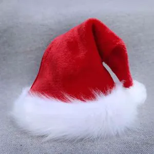 High Quality Santa Claus Christmas Hat with Fluffy Edge Festive Party Decoration for Adults Children Christmas Event Essentials