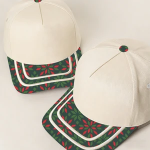 Custom Christmas Baseball Cap Retro Rope Brim Snapback Festive Holiday Snowflake Cartoon Print Common Unisex Holiday Gift Cap