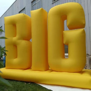 Custom Giant Yellow Inflatable Letters For Outdoor Advertising Giant LED-Lit Decorations Advertising Inflatables