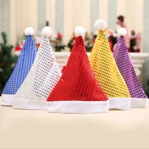 YK Adult Children's Gold Snowflake Sequin Santa Hat Customizable Print-Festive Christmas Party Dress-Up Atmosphere Decoration