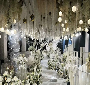 Popular Wedding Hall Decoration Lights LED Pendant Ceiling Hanging Decorative 10/12/15cm Balls Lights Wedding Props Chandeliers