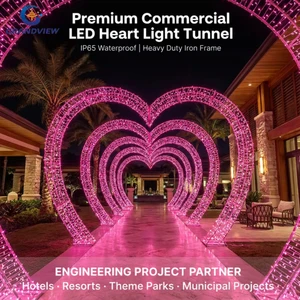 Grandview Heart Shape Motif Light For Christmas 3D Motif Light For Outdoor Decoration LED Tunnel Arch Lights