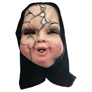 Halloween Realistic Scary Broken Face Doll Silicone Masks