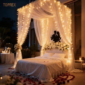 TOPREX DECOR String Light Curtain Icicle Lights IP46 Waterproof LED Warm White Modern for Wedding Home Decoration