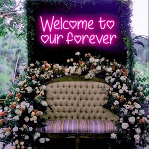 Custom Acrylic LED Neon Sign Custom for Wedding Backdrop Wall Sign