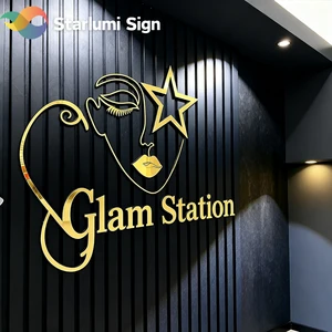 Manufacturer Custom Exterior Salon Sign Business Logo Sign for Parlor Outdoor Acrylic LED Wall Sign