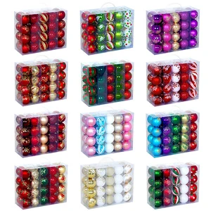 Christmas Ball Set Christmas Decorative Balls Painted Balls Electroplated Plastic New Year Party Decoration Supplies Toys