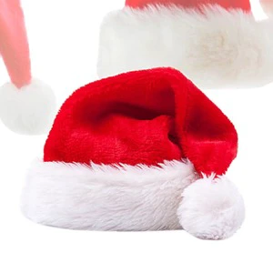 2022 Festival Party Decoration Winter Cap Children Adult Plush Velvet Classic Santa Christmas Hat