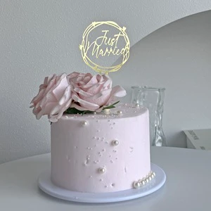 Rose Gold Plastic & Acrylic Happy Birthday Cake Toppers - Different Shapes for Cake Decoration