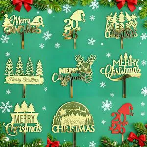 New Year Cake Decoration Christmas Decoration Marking Christmas Cake Insertion Christmas Cake Topper Acrylic