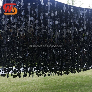SMOOTH Luxury Wedding Ceiling Decoration Shiny Gold Round Sequin Curtain Fabric Ceiling Drape Hanging Backdrop for Banquet