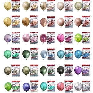 Wholesale Birthday Party Decoration Latex Balloons Thick Chrome Metal Globos Gold Silver champagne 12 Inch Chrome Latex Balloon
