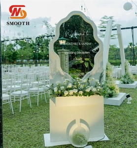 SMOOTH Outdoor Mirror Surface Acrylic Wedding Signs Large Welcome PVC Wedding Board Popular Display Rack Stand