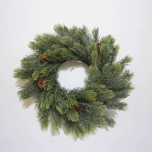 China Hot Sell Holiday Decoration Christmas Wreaths Decor Artificial Garland Plastic Wood Christmas Wreath