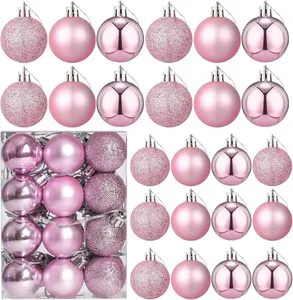 24 Pcs Christmas Balls Ornaments Shatterproof Gold Xmas Trees Parties Decorations Balls for Holiday Wedding Party Decoration