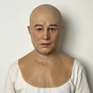 Cosplayer Face Masks Silicone Soft and Comfortable Full Head Face Cover Lifelike Skin Hair Breathable Mask for Party