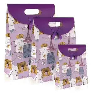 Customized Color Size Logo Patterned Wedding Candy Gift Bags Paper Bags