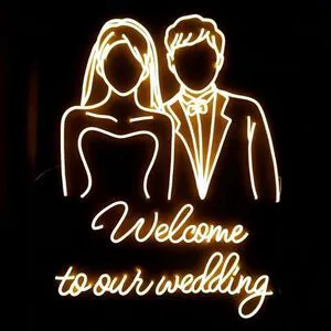 Drop Shipping No MOQ Customized Acrylic UV Printed Wedding Signs Neon Sign Custom for Party Supplies Decor Led Neon Light Sign