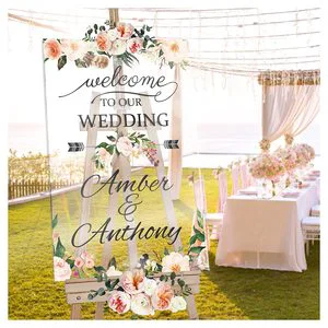 Custom Wedding Welcome Signs for Ceremony Custom Personalized Wedding Signs Floral Wedding Sign