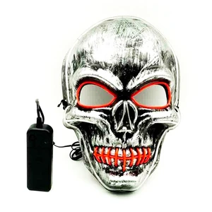 Party Supplies PVC LED Skeleton Mask Light-Up Halloween Rave Mask
