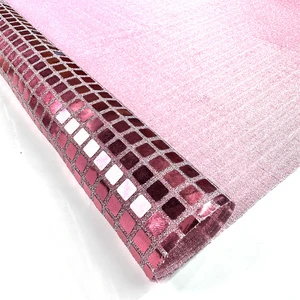 Silvery Square Glitter Sequin Fabric for Wedding Disco Party Table Runner & Backdrop Decoration