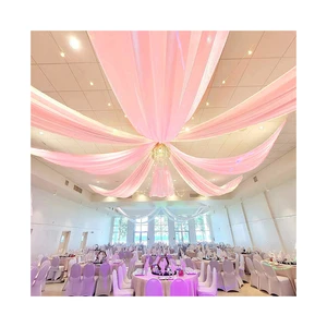 White Wedding Ceiling Curtains for Decorations Events and Parties-Elegant Bright White Wedding Party Supplies