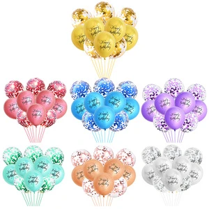 New 18inch Star Heart Shaped Foil Balloon Set 12inch Confetti Latex Balloon Birthday Party Wedding Decoration Sequin Balloon