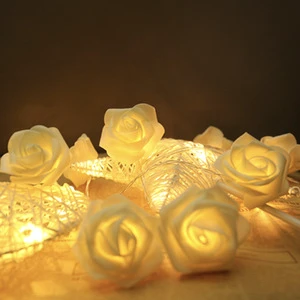 High Quality Simulation Rose LED String Lights Valentine's Day Wedding Decoration IP65 Waterproof Small Size String Lights