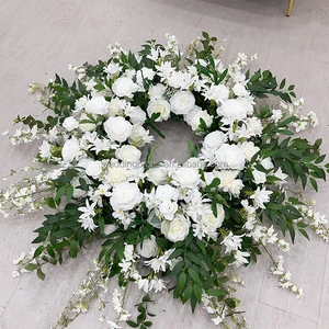 New Arrival Artificial Flower Wreath and Garland White Greenery for Christmas Graduation Halloween Wedding Event Decoration