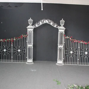 2019 New Design 5.4M Romantic Large Outdoor Weddings Decoration White Metal Wedding Arch Stand