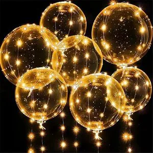 Wholesale 20 Inch Bobo Balloons With LED Light up Flashing Balloons for Birthday Wedding Valentine's Halloween Decoration