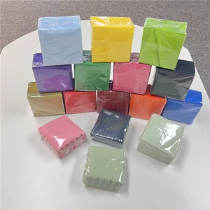 High Quality Customized Variety Embossing White Black 25*25cm Beverage Lunch Dinner Party Bar Colored Printed Blue Paper Napkins
